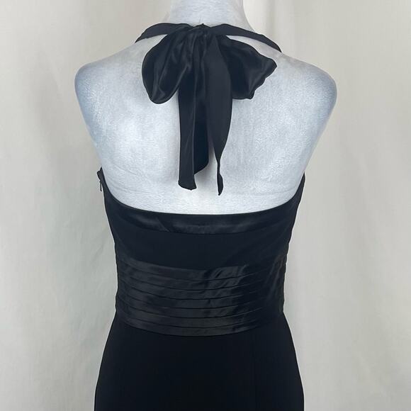 Sue Wong Black Silk Blend Halter Party Event Occasion Midi Dress NWT Size 6 - Picture 6 of 13
